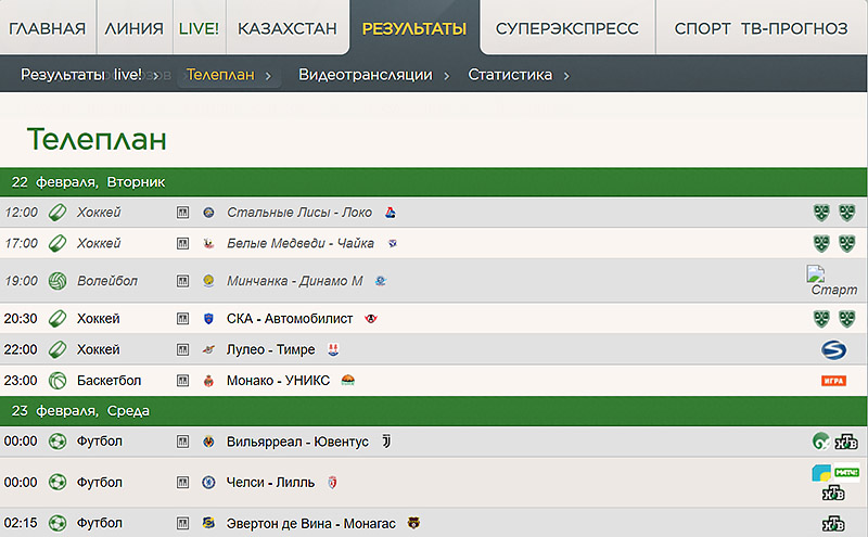 Спортивная телепрограмма