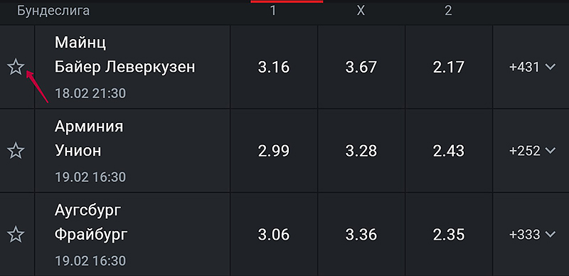 Раздел Избранное