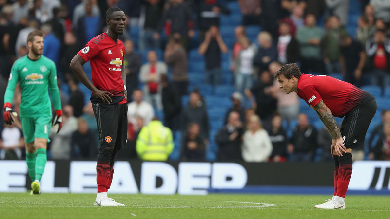 Байи и Линделёф в матче против «Брайтона»