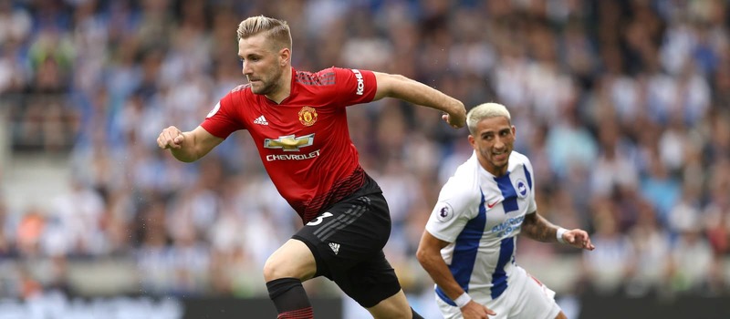 Люк Шоу в матче против «Брайтона»