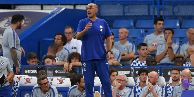 Маурицио Сарри в матче против «Лиона»