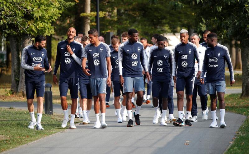 Сборная Франции на тренировке