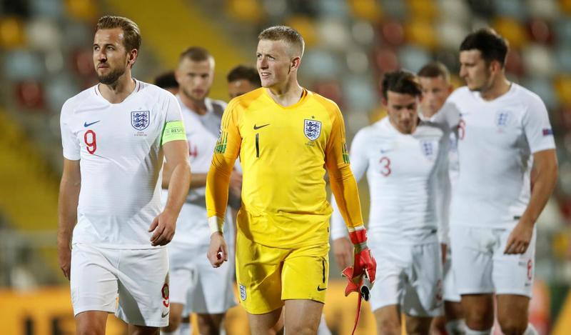 Сборная Англии в выездном матче против Хорватии (0:0)