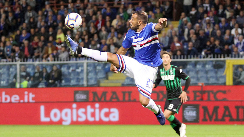 Фабио Квальярелла в домашнем матче «Сампдории» против «Сассуоло» (0:0)