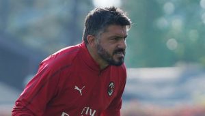 Дженнаро Гаттузо на тренировке перед домашним матчем «Милана» против «Сампдории»