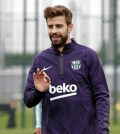 Жерар Пике на тренировке перед домашним матчем «Барселоны» против «Реал Мадрида»