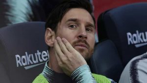 Лионель Месси в домашнем матче против «Атлетика» из Бильбао (1:1)