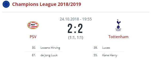 ПСВ - Тоттенхэм