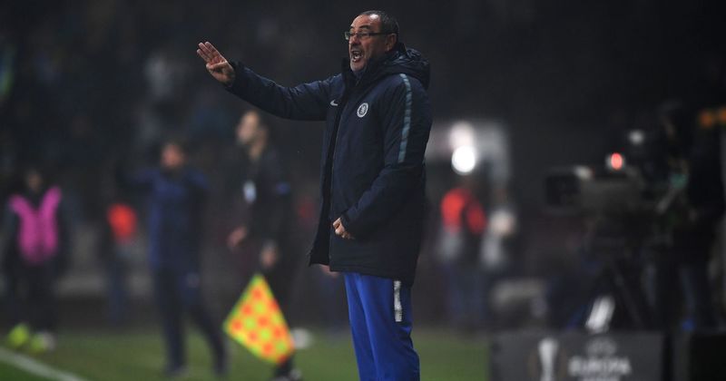 Маурицио Сарри в выездном матче «Челси» против БАТЭ (0:1)