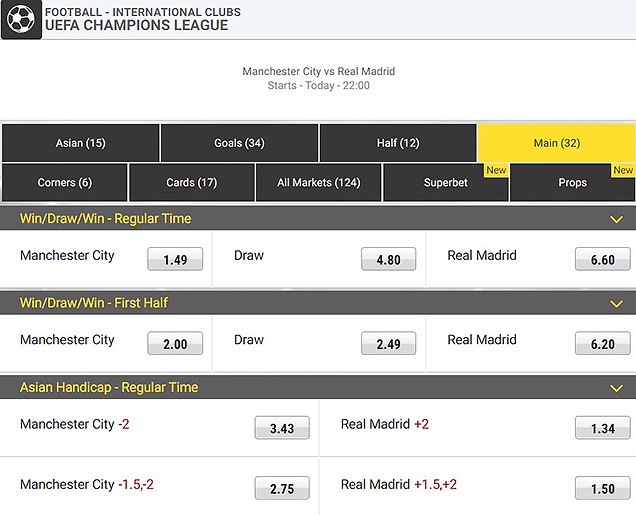 Линия на матч